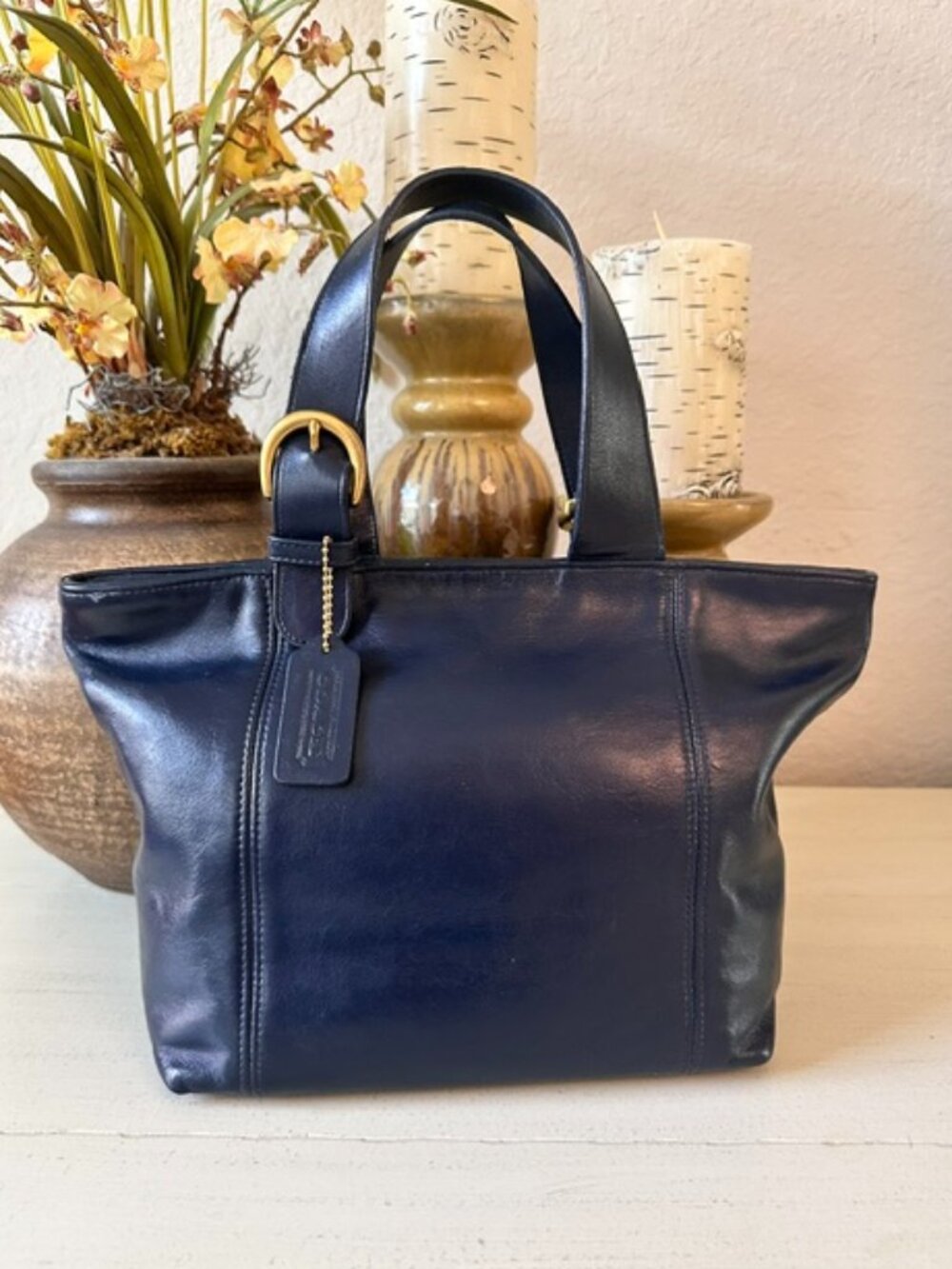 VINTAGE Coach Waverly Tote/Satchel in Blue-EVC